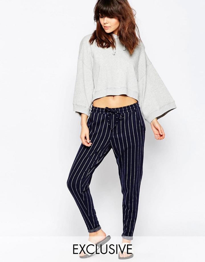 Native Youth Pinstripe Smart Jogger - Black