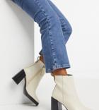 Asra Exclusive Herington Heeled Boots In Bone Leather-white