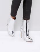 Aldo Loreno Metallic Point Ankle Boots - Silver