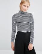 Uncivilised Celeste Stripe Crop Top - Black