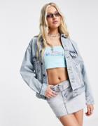 Cotton: On Oversized Denim Jacket In Light Blue