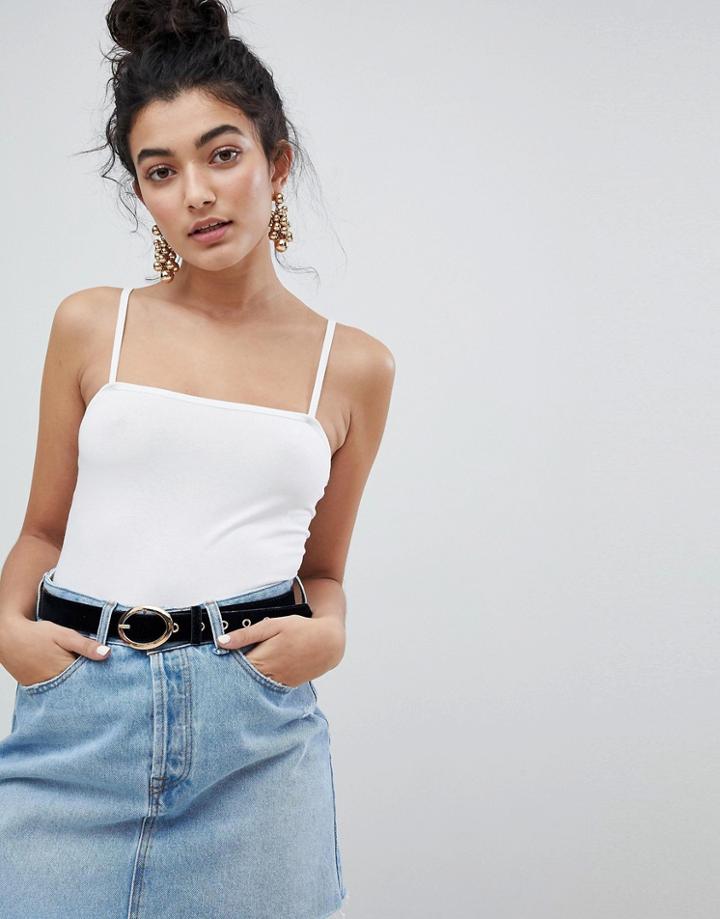 Miss Selfridge 90's Cami Body - White