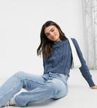 Y.a.s Cable Knit Sweater In Blue-blues