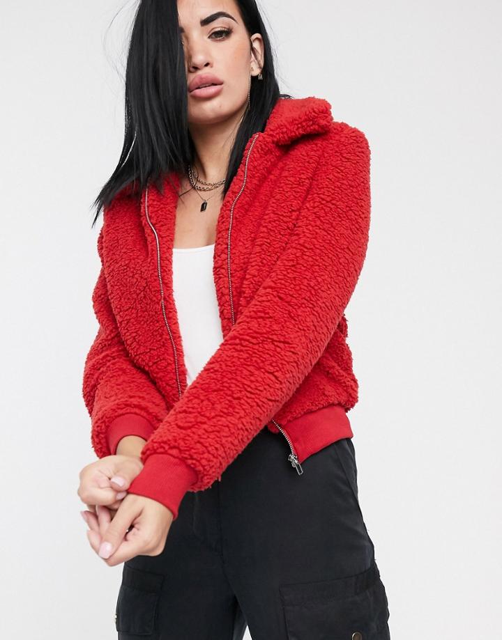 Parisian Jacket In Borg-red