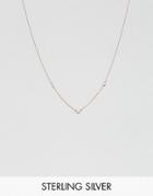 Asos Curve Rose Gold Plated Sterling Silver Heart Station Necklace - Copper