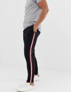 River Island Sweatpants With Tape Detail In Black - Black