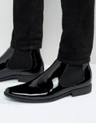 Asos Chelsea Boots In Black Patent - Black