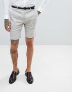 Twisted Tailor Wedding Shorts In Stone Linen - Stone