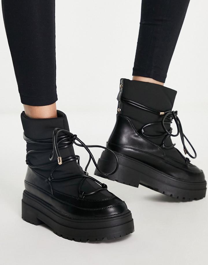 Asos Design Albie Chunky Cold Weather Boots In Black