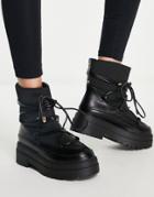 Asos Design Albie Chunky Cold Weather Boots In Black
