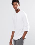 Asos Sweatshirt With Half Sleeve In White - White