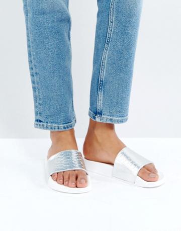 Kg Brad Flat Sandal - Silver