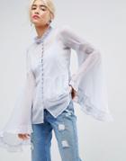 Asos Kimono Sleeve Blouse In Chiffon - Multi