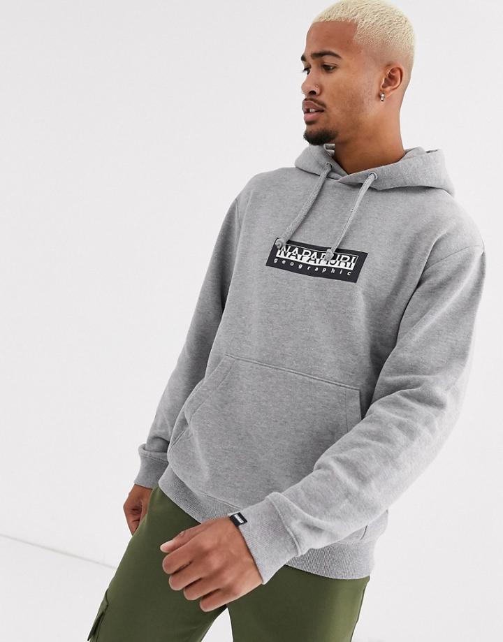 Napapijri Box Hoodie In Gray Melange