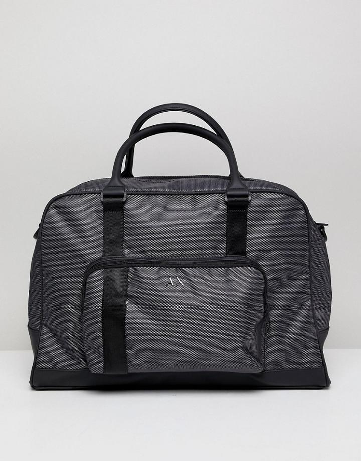 Armani Exchange Nylon Carryall In Dark Gray - Gray