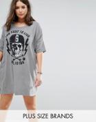 Religion Plus Too Fast Print Tshirt Dress - Gray