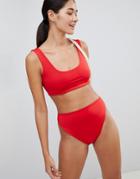 Prettylittlething Crop Bikini Top - Red