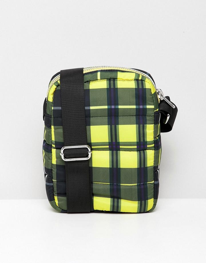Weekday Piff Crossbody Bag In Yellow Check - Black