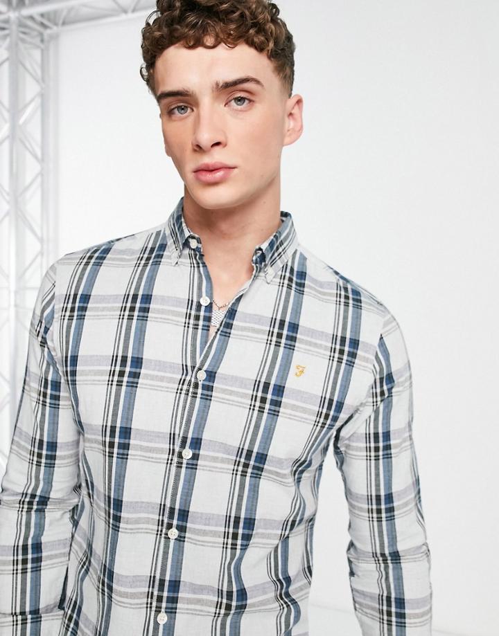 Farah Long Sleeve Shirt In Slate Gray