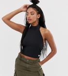 Reclaimed Vintage Inspired Halter Top - Black