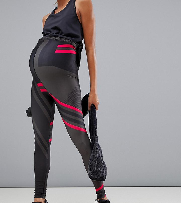 Asos 4505 Maternity Legging With Linear Glo Print - Multi