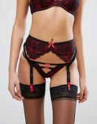 Pour Moi Instinct Valentines Suspender Belt - Red