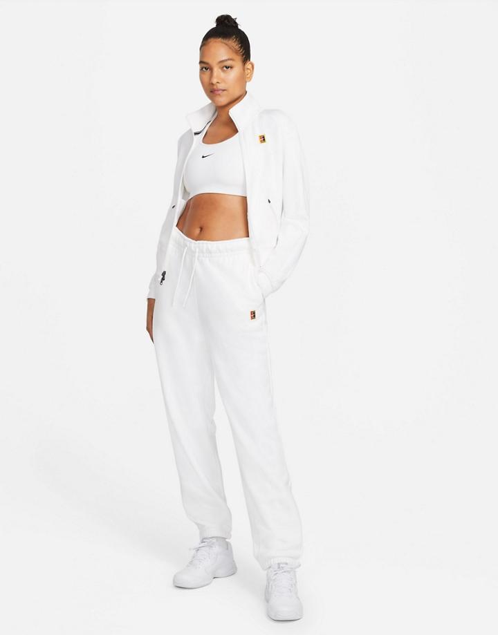 Nike Court Heritage Dri-fit Zip-through Jacket In White