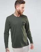 The North Face T-shirt With Logo Pocket Print In Green - Green