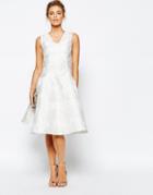 True Decadence Midi Prom Dress In Exclusive Jaquard - Ivory