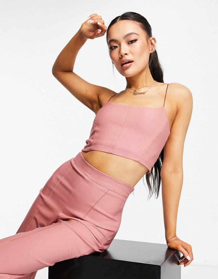 Vesper Cami Crop Top In Dusty Pink - Part Of A Set