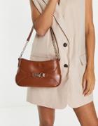 Asos Design 70s Shoulder Bag With Hardware Detail In Tan-brown