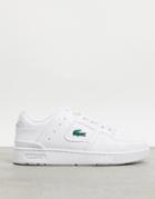 Lacoste Court Cage Panel Sneakers In Triple White