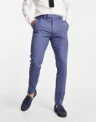Asos Design Wedding Skinny Suit Pants In Mid Blue-blues