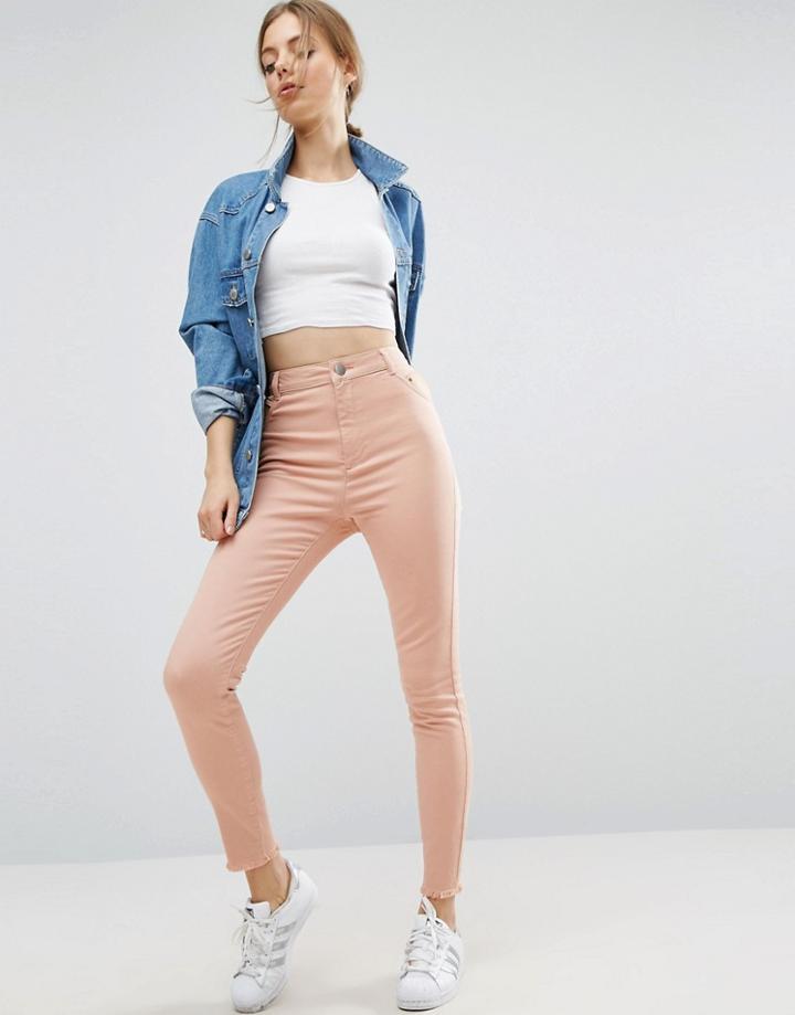 Asos Cut Out Side Skinny Pants - Pink
