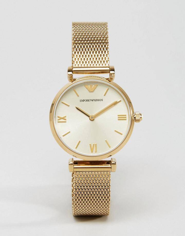 Emporio Armani Gold Mesh Gianni Watch Ar1957 - Gold