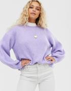 Weekday Drop Sleeve Sweater In Lilac - Purple