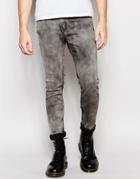 Cheap Monday Jeans Tight Stretch Skinny Fit Night Storm Acid Wash - Night Storm