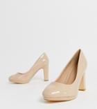 Simply Be Extra Wide Fit Abigail Heeled Pumps In Nude