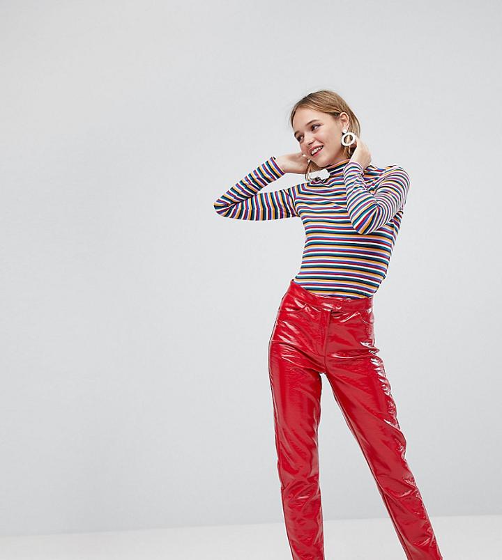 Monki Vinyl Pants - Red