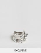 Reclaimed Vintage Double Star Ring - Silver