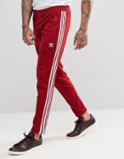 Adidas Originals Adicolor Beckenbauer Joggers In Skinny Fit In Burgundy Cw1270 - Red