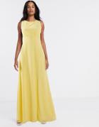 Tfnc Bridesmaid Cowl Back Maxi Dress In Lemon-yellow