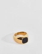 Aetherston Signet Ring In Gold With Square Onyx Stone - Gold
