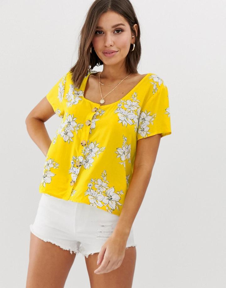 Abercrombie & Fitch Top In Floral - Yellow