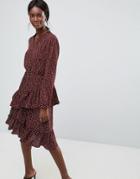 Y.a.s Printed Mini Dress - Brown