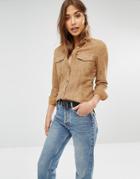 Muubaa Mason Double Pocket Suede Shirt - Arizona Sand