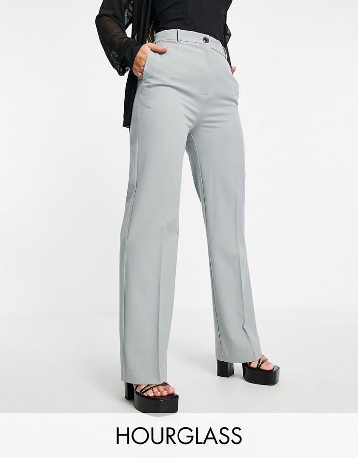 Asos Design Hourglass Mix & Match Slim Straight Suit Pant In Sage-green
