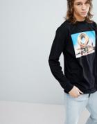 Fairplay Long Sleeve T-shirt With L.a. Doughnut Print - Black