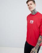 Asos Design Oversized T-shirt With Mayhem Print - Red