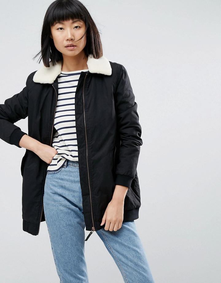 Parka London Karin Borg Collared Coat - Black